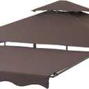 CHARMELEON 8'x8' Grill Gazebo Replacement Cover Canopy Top&Awning -Brown (Fabric only; Metal Parts not Included)