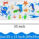 BEEHOMEE Bath Mats for Tub Kids,Baby Toddler - Large Cartoon Non-Slip Bathroom Bathtub Anti-Slip Shower Mats for Floor 35x15,Machine Washable XL Size Bathroom Mats (Blue-Octopus)