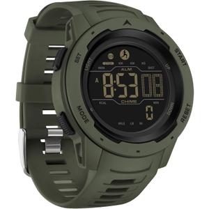 findtime Men's Digital Watch Waterproof Pedometer Watches Sport Watch Step Counter Calorie Military Watch with Stopwatch Alarm LED Backlight Countdown