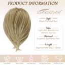 BARSDAR Straight Hair Bun Extensions - Short Straight Ponytail Blonde Hair Bun Extensions for Women, Synthetic Elastic Messy Bun Scrunchies Hairpieces Daily - Light Ash Blonde Mix