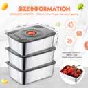 Layhit 10 Set Stainless Steel Food Containers with Lids Metal Marinating Snack Containers Box for Lunch, Leftovers, Dishwasher & Freezer Safe(34 oz)