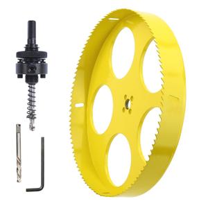 10-3/4 Inch Bi-Metal Hole Saw with Arbor, 10.75" HSS Hole Cutter with 1-1/4" Cutting Depth, Large Hole Saw for Wood, Drywall, Plywood, MDF, Plastic and Thin Metal Sheet, 273mm