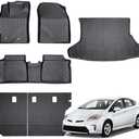 Floor Mats & Cargo Liner Compatible with 2010 2011 Toyota Prius,All Weather Protection TPE, Anti-Slip Floor Mats & Trunk Mat Compatible with 2010 2011 Toyota Prius Accessories
