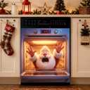 Removable Dishwasher Magnetic Cover, 25.59x23.03in, Waterproof Reusable Magnet for Kitchen Appliance Decor (Santa Claus, 25.59x23.03in)