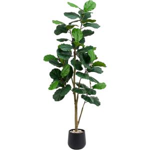 Artificial Fiddle Leaf Fig Tree 7FT, Large Realistic Faux Ficus Lyrata Plant with Pot Large Faux Plant for Indoor Outdoor Home, Office, Living Room, Bathroom Decor