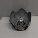Huaxu Solar Lights Outdoor Garden Decor Crackle Glass Globe Lotus Flower Gray Metal Waterproof Light for Patio, Lawn, Walkway, Tabletop, Ground,Christmas Gifts for Mom,Women
