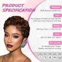 Short Curly Pixie Cut 13x4 Lace Front Wig Human Hair Wigs 13x4 HD Lace Frontal Wigs Short Layered Curly Glueless Wig Pre Plucked Deep Wave Pixie Cut Human Hair Wigs for Black Women, Natural Black