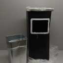 Trash Can Outdoor Waste Container, Square Stainless Steel Trash Can with Removable Inner Bucket, 3.17Gal Garbage Can for Disposal Commercial Waste Container (Black)