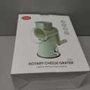 Rotary Cheese Grater with Handle - Vegetable Shredder with 5 Blades & Strong Suction Base, Round Slicer & Food Chopper for Kitchen (Green)