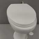 Lippert Flow Max RV Toilet with Elongated Ceramic Bowl, 18" Standard Profile, Full-Size Residential Seat, Easy-Close Lid, Efficient Flush - 2022113192