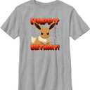 Pokmon Unisex-Child Pokemon Eevee Birthday Boys Short Sleeve Tee Shirt (Medium, Athletic Heather)