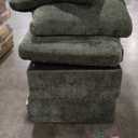 KEIKI 111" Cloud Couch Sofa with Storage & Deep Seat, Modern 3-Seater Sofa Bed W/Comfy Pillows, Chenille Upholstered Cushion Seating for Apartment Office Living Room, Easy Assembly, Green