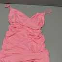 BORIFLORS Women's Sexy Sleeveless Ruched Bodycon Spaghetti Strap Mini Club Party Dresses, Large, Pink