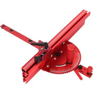 Table Saw Miter Gauge, Standard Slot 3/4'' x 3/8'', Aluminum Alloy Precision Miter Gauge with 27 Angle Stops, Miter Bar& Fence Works w/Table Saws, Band Saw and Router Table (Red)