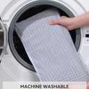 Waffle Bath Mat-Runner Rug, Super Absorbent Non Slip Bath Mats for Bathroom Machine Washable Long Rugs with Tassels, Bath Rugs for Bathroom Floor Beside Tub, 2' x 6' (Light Grey)