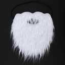 2 x Yan Dream Men Fake Beard with Elastic Band Easy Wear Fake Mustache Adult Facial Hair Accessory for Cosplay Party (White)