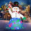 Joiedomi Christmas Snowman Inflatables Outdoor Decor, Christmas Inflatable Snowman with Music and Rotating Colorful Light, Blow Up Decoration for Xmas Party Outdoor Yard Garden Lawn Dcor