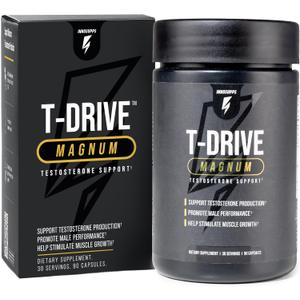InnoSupps T-Drive Magnum Testosterone Booster & Muscle Builder, 30 Servings, EXP 11/2027