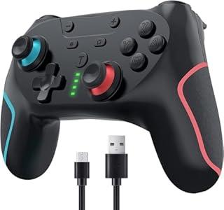 Matbip Wireless Pro Controller for Switch/Switch 2/Switch Lite/Switch OLED, wireless controller for switch with 2 back buttons, 3-level TURBO adjustable (Blue&Red)