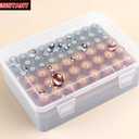 Battery Organizer Storage Box, Garage Case Holder for 24* AA, 30* AAA Batteries (Bag Not Include Batteries Pack) (white)