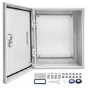 Outdoor Electrical Box 24x 24 x 8''D NEMA 4X Enclosure Steel Box, Waterproof & Dustproof Outdoor/Indoor Lockable Electrical Junction Box, with Mounting Plate