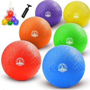 8.5 Inch Kickball Set, Dodgeballs 6 Pack,12 Pack,Playground Balls for Kids&Adults, Bouncy Balls Includes Pump and Storage Bag, Handball for Outdoor & Indoor Games, Boys and Girls Gift with Gift Box