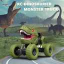 Remote Control Dinosaur Car for Kids Boys, 2.4Ghz All Terrain Remote Control Dinosaur Truck with Light, Rechargeable 4WD Off Road RC Car Toys for Kids 3 4 5 6 7 8-12 Year Old Boys Girls Birthday Gift