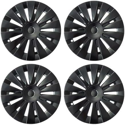 Wheel Covers for Model Y Wheel Cover Hubcaps 19 Inch, Hub Cap Replacement PA+PPE Wheel Covers Kit, Black,Wheel Protector for 2020-2024 Tesla Model Y Accessories, Set of 4