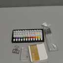 Mini Watercolor Paint Set Portable, Travel Grid Paint Palette Box with Binder Clips Include 12 Colours, Brush*3 and Picture Album Art Materials Coloring Markers for Travel, Creative Drawing Kit for Beginners and Art Enthusiasts (White Acrylic 12 Colors)