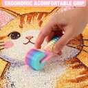 New Diamond Painting Roller Tool, Rainbow Diamond Art Tools and Accessories, with Easy-Grip Hand, Straightening Tool for Diamond Art & Rhinestone Embroidery (Pink&Colorful) (Multiple colors)