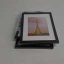 upsimples 8.5x11 Picture Frame Set of 3, Made of High Definition Glass for 6x8 with Mat or 8.5x11 Without Mat, Wall and Tabletop Display Photo Frames, Black