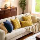 GIGIZAZA Decorative Velvet Pillow Covers 12x20, Set of 2 Gold Sofa Couch Lumbar Throw Pillows Covers Cases, Living Room Square Cushion Accent Stripe Covers