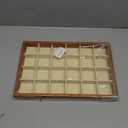 Oirlv 24 Grid Wood Jewelry Tray Microfiber Interior Jewelry Drawer Organizer Showcase Display Box Ring Earrings Holder