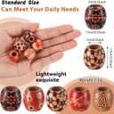WILLBOND 130 Pieces Macrame Wooden Beads 10mm Hole Loose Beads with Hole for Macrame Making Kits Supplies Jewelry Bracelet Making Hair DIY Craft Handmade Decor(Mix Color, Pattern)
