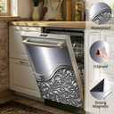 Dishwasher Magnet Cover Grey Metal Look, Waterproof Magnetic Dishwasher Cover for The Front Panel, Refrigerator Magnets Decorative Cover Home Decor 23x26 Inch