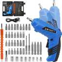 Cordless Electric Screwdriver, 3.6V Rechargeable Power Screwdriver with 47 pcs Accessories, usb charging, 3Nm Screw Gun, mini Carrying screwdriver set with LED Light Electric Power Drill Set