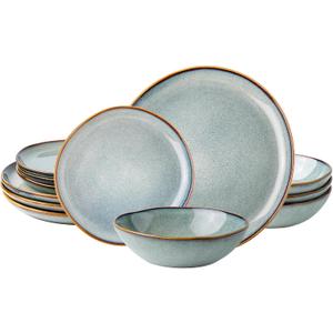 AmorArc Ceramic Dinnerware Sets for 8, 24Pcs Plates and Bowls Sets Dishes