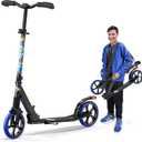 Kick Scooter for Ages 6+, for Kids, Teens, and Adults, Max Load 240 LBS, Foldable, 8-inch Big Wheels for Kids and Adults, with Kickstand, 3 Adjustable Levels, Child Safety Approved, Graffiti