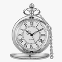 Smooth Pocket Watch Alloy Steel Quartz Roman/Arabic Numerals with 37cm Chain for Father's Day Xmas Best Gifts