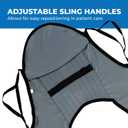 Patient Aid Padded U-Sling with Head Support - Soft Polyester Fabric - Comfy and Safe Lifting for the Elderly, Bariatric, and Non-Weight-Bearing - Large, 450lb. Maximum Carrying Capacity