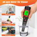 Digital pH Tester for Water, pH Meter for Hydroponic Water, TDS Tester EC PPM Test for Plant Nutrients, 4-in-1 Meter for Conductivity, pH Pen for Drinking Water, DWC, Indoor Plants