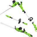 GARCARE 2 in 1 Electric Pole Hedge Trimmer, Power Hedge Trimmer with 18 inch Dual-Action Laser Cut & Adjustable Cutting Head, 4.8Amp, 600W, Corded