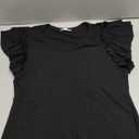 DOROSE Womens Summer Tops Sexy V Neck Casual Ruffle Short Sleeve Shirts Blouses (XXLarge, Black)