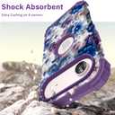 Hocase Heavy Duty Case for iPhone Air 6.5"", Blue Purple Flowers | Shockproof Protection Soft Silicone Rubber+Hard Plastic Bumpers Hybrid Protective Case for Women & Girls