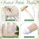 6 Pcs 22.1" Cloth Parasol Umbrella for Wedding Chinese Japanese Handmade Decorative Umbrella for Bridal Party DIY Photo Prop (White)