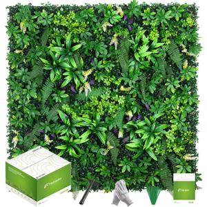 Artificial Grass Wall Panels 20"x20"(16pcs), Hedge Green Wall Decor Backdrop, UV-Anti Fake Greenery Plant Wall Boxwood Panels for Privacy Fence Screen Outdoor Indoor Wedding Garden Backyard