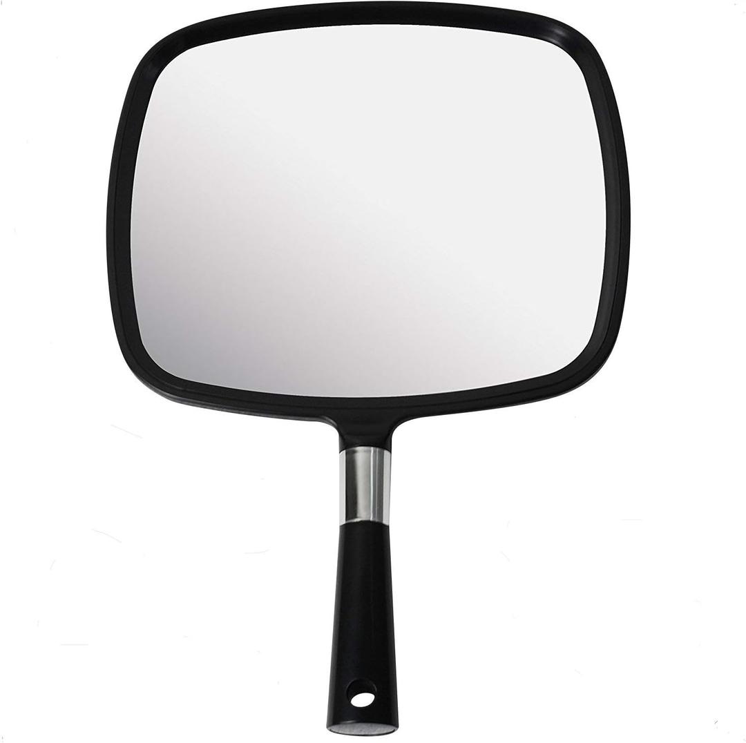 MIRRORVANA Large Hand Mirror with Comfy Handle - Black Portable Handheld Mirror - 9" x 13"