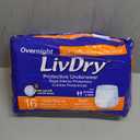 LivDry Adult Diapers Large Incontinence Underwear, Overnight, Leak Protection, 16-Pack