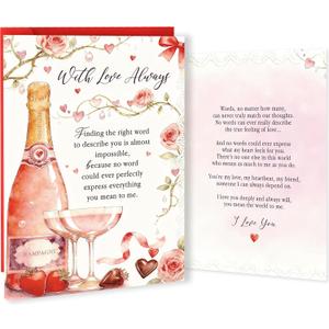 4 x Romantic Valentines Card for Wife,Funny Anniversary Card & Gifts for Women,Love Card for Girlfriend Fiancee (hs-345)