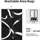 Classical Modern Black and White Stripe Pattern Area Rug for Living Room 2x3 Outdoor Rug Non Slip&Non-Shedding Low Pile Indoor Large Carpets for Bedroom, Dining Room, Home Office, Bathroom